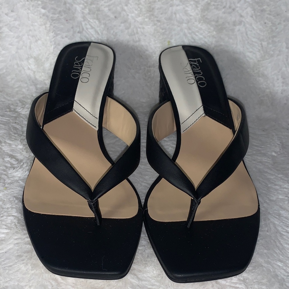 NWOT Franco Sarto Black Strappy Heels - Picture 3 of 7